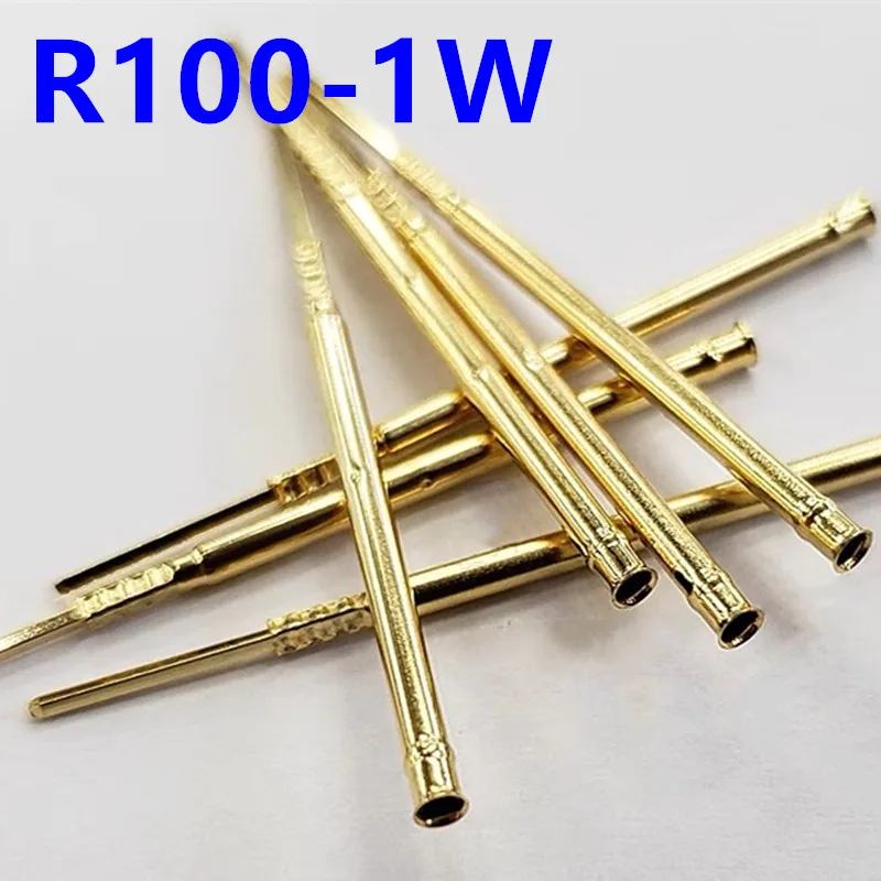 

20/100PCS R100-1W Test Pin P100-B1 Receptacle Brass Tube Needle Sleeve Seat Wire-wrap Probe Sleeve 38.3mm Outer Dia 1.67mm