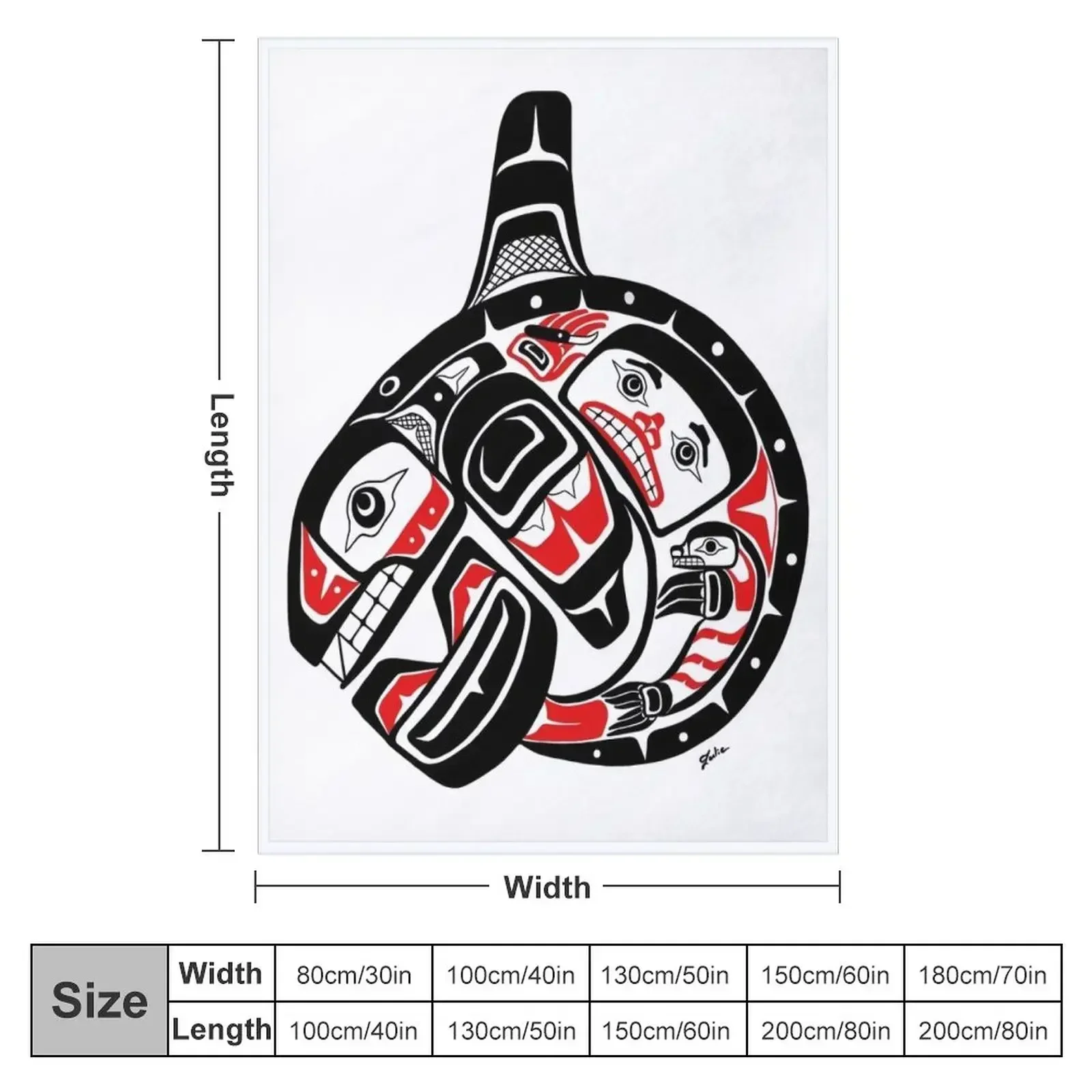 BLACKFISH - PNW Alaska, Tlingit style orca killer whale Throw Blanket Single Luxury Brand Picnic Camping Sofa Blankets