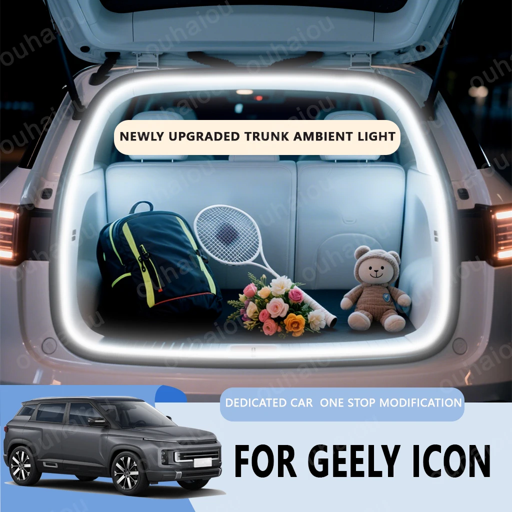 

For Geely ICON trunk light modification light Atmosphere lights White warm white Rear Trunk LED Light Bar