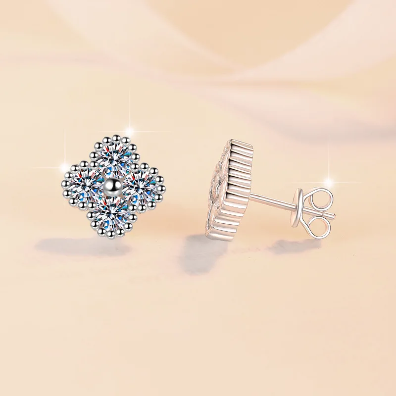 Light Luxury Fashion Earrings Women's 2.4CT Moissanite PT950 Platinum - Luxury grand style, 2.4CT sparkle, holiday gift option
