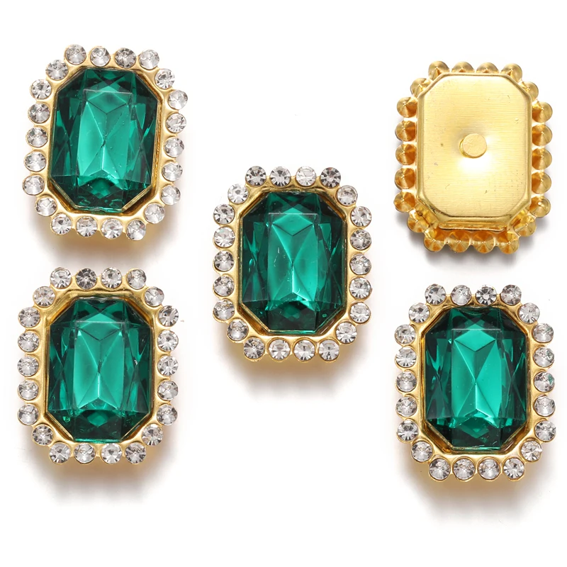10pcs Multi-Color Resin Diamond Square Stud Earrings
