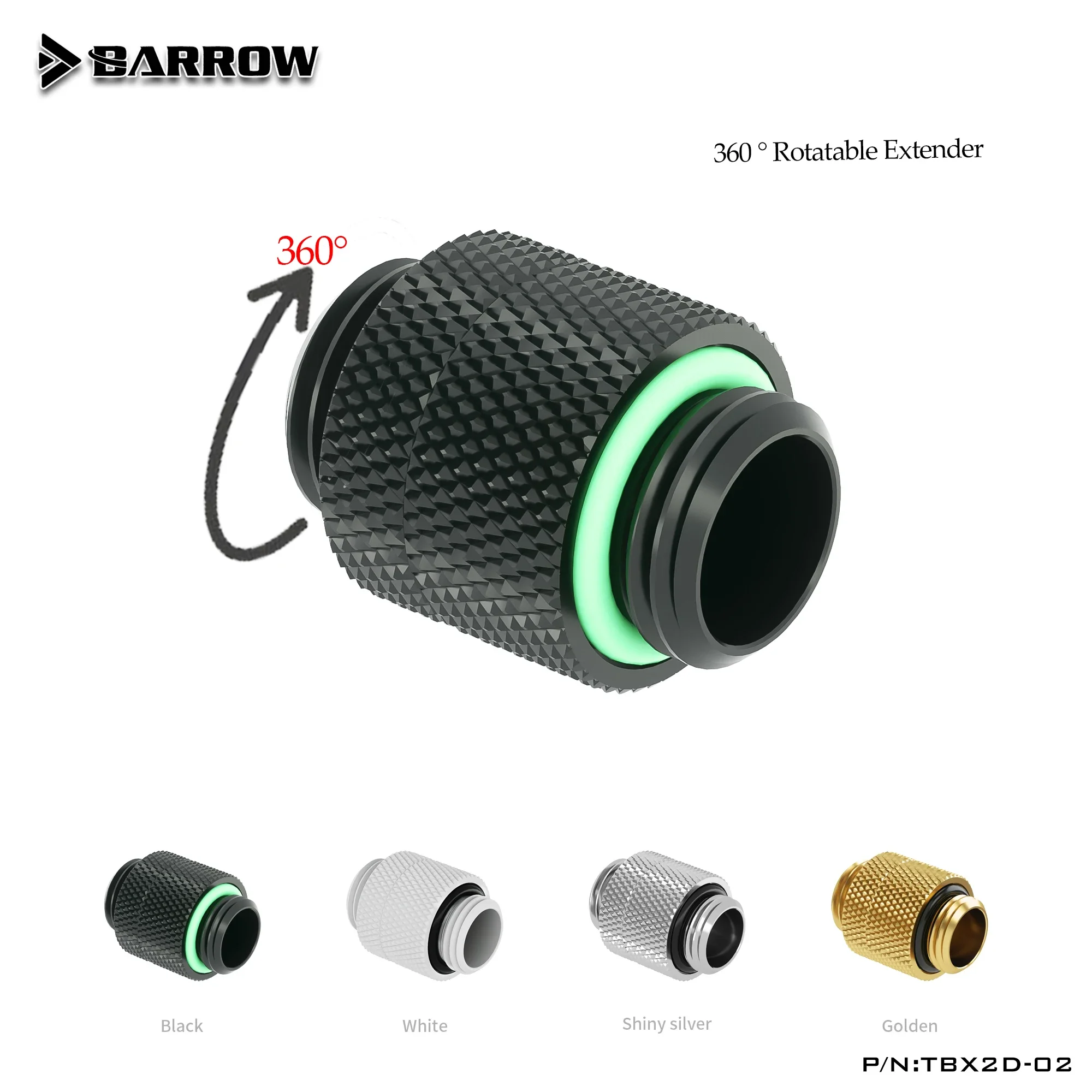 

BARROW G1/4 Extender Fitting Rotary 360 Degree Rotary Connectors Male to Male Computer Accessories for Water Cooling TBX2D-02