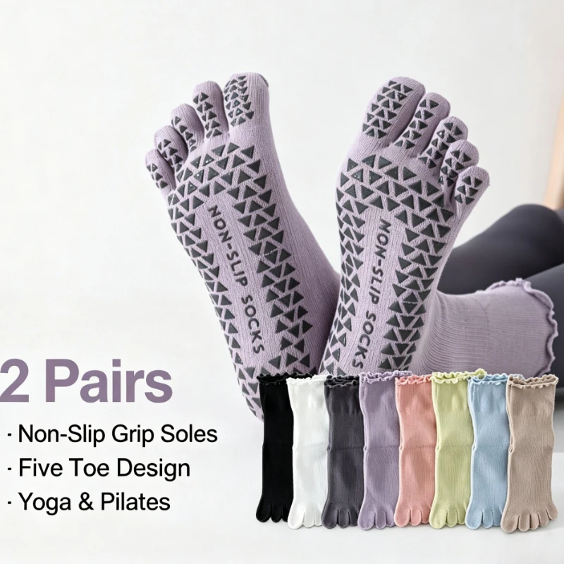 Pilates & Yoga Reversible Mockneck Sweatshirt - ถุงเท้าโยคะแบบมีปุ่มกันลื่น สำหรับผู้หญิง ผู้ใหญ่ ใช้ในร่ม ป้องกันการลื่น เหมาะสำหรับพิลาทิสและออกกำลังกายในยิม