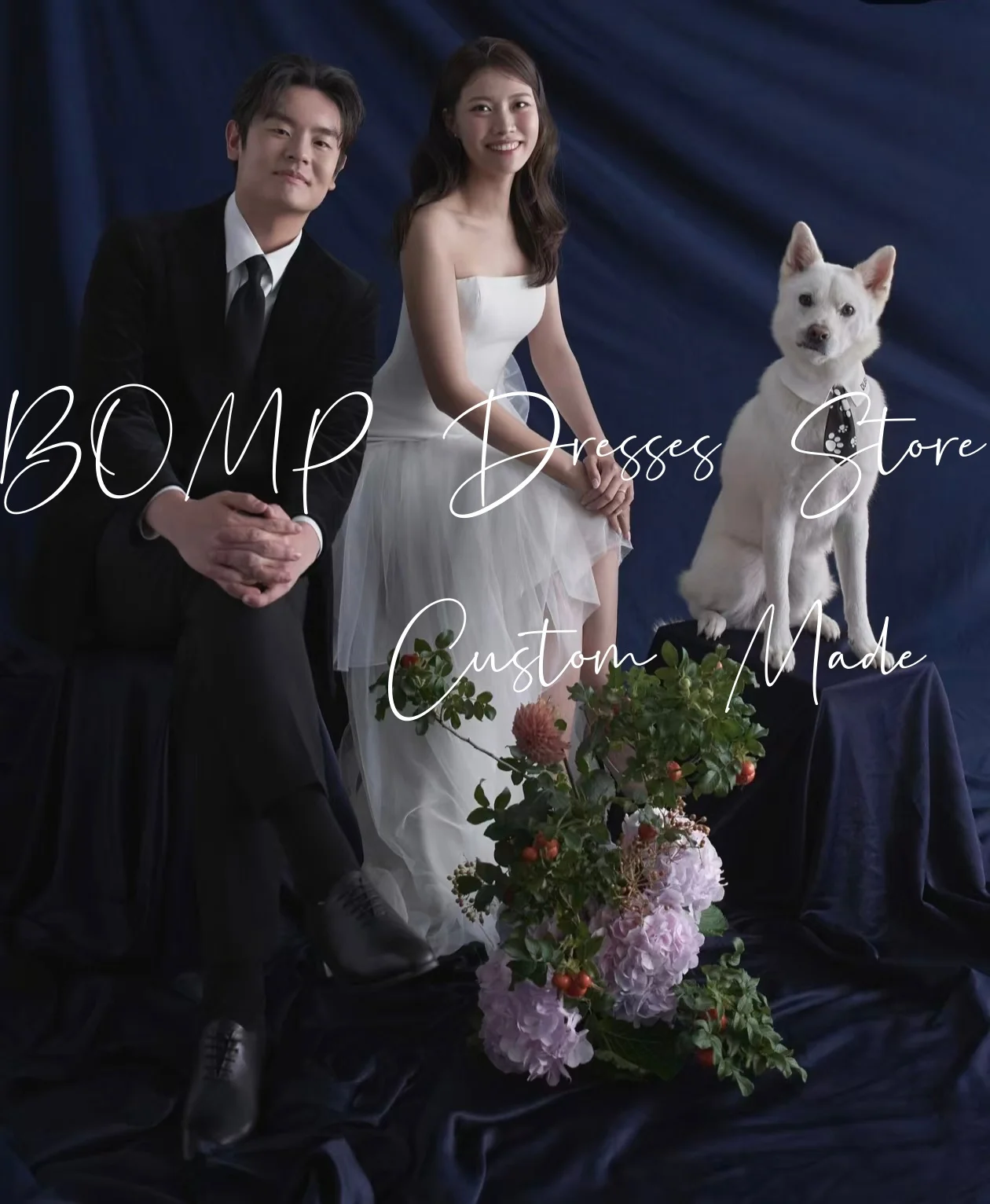 

BOMP Elegant White Wedding Party Dress Strapless Draped Tulle Sweep Train Korea Photo Shoot Bridal Evening Gown Custom웨딩드레스