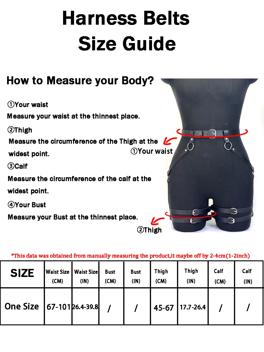 PU Leather Body Harness Belt Women's Adjustable Garter Belt Ideal for Gothic Punk and Dance Performance Outfits Accessories view 4