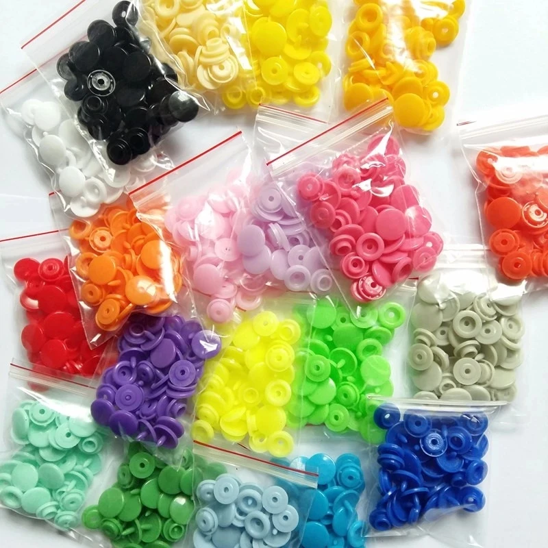 Fashion 10/20/50/100 Sets T5 Snap Poppers Plastic Nylon Buttons Children\'s Buttons Kit for Baby Dolls Clothes Sewing Accessories