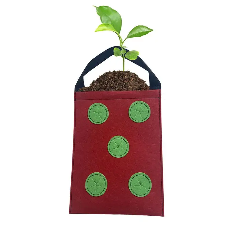 

Strawberry Planting Bag Upside Down Tomato Planter Upside Down Non-Woven Tomato Planting Container For Vegetable Fruit Pepper
