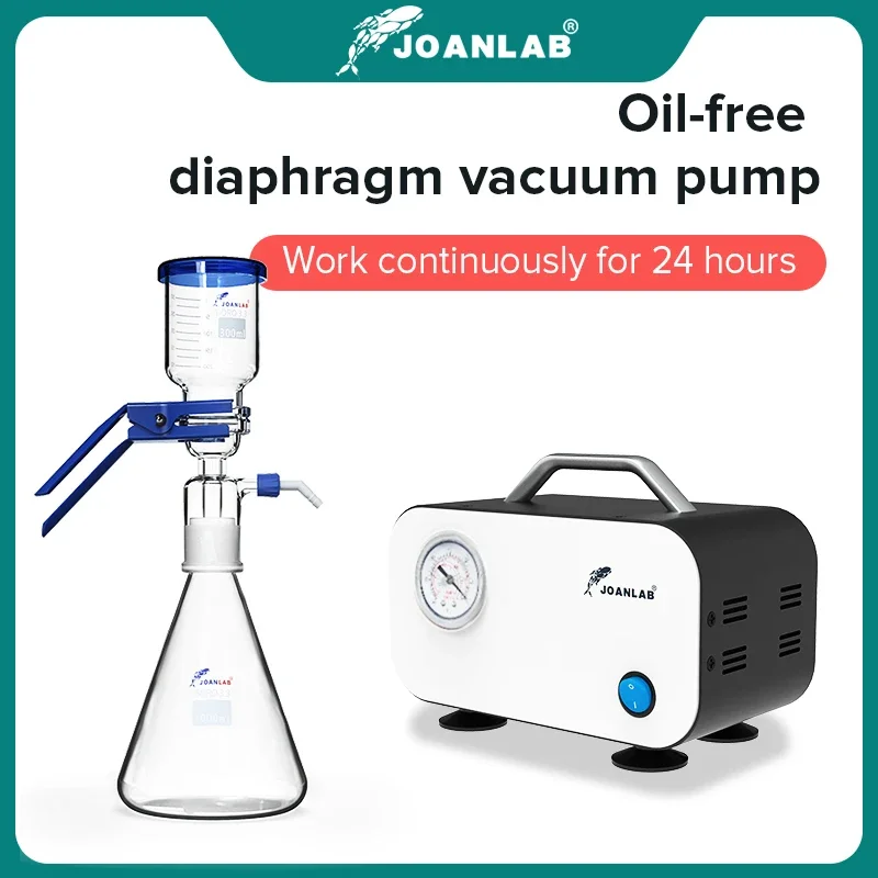 JOANLAB 1000ml Vacuum Filtration Apparatus+Oil-free Diaphragm Vacuum Pressure Pump LAB Solvent Filtration Apparatus