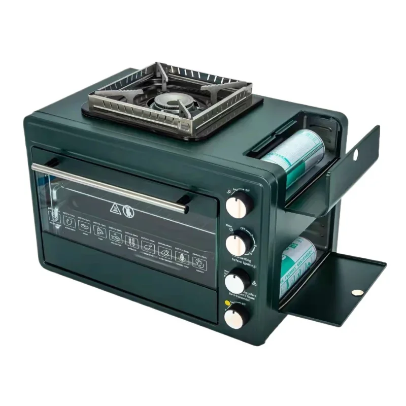 Horno de Pizza a Gas multifuncional para exteriores, estufa de Gas, caja 2 en 1, horno portátil pequeño para hornear