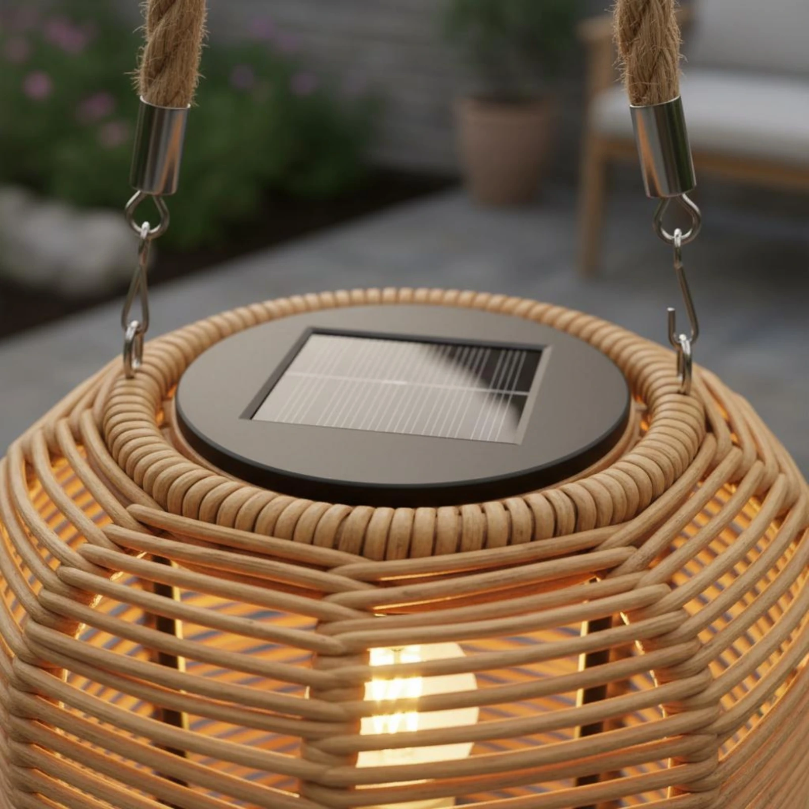 손으로 짠 태양광 랜턴, 땋은 로프 손잡이, 손으로 짠 - Restaurant Lighting Decoration 리뷰 및 가격