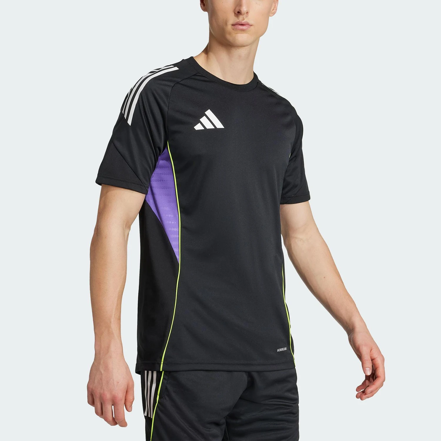Adidas genuine new men's black purple training and fitness short sleeved T-shirt JW4360