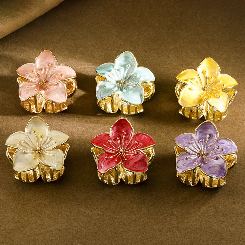 

YWYHJ Charming Flower Hair Claw Beautiful Lady Style Medium Size Hair Claw Clips Alloy Hair Accessories for Women Girls