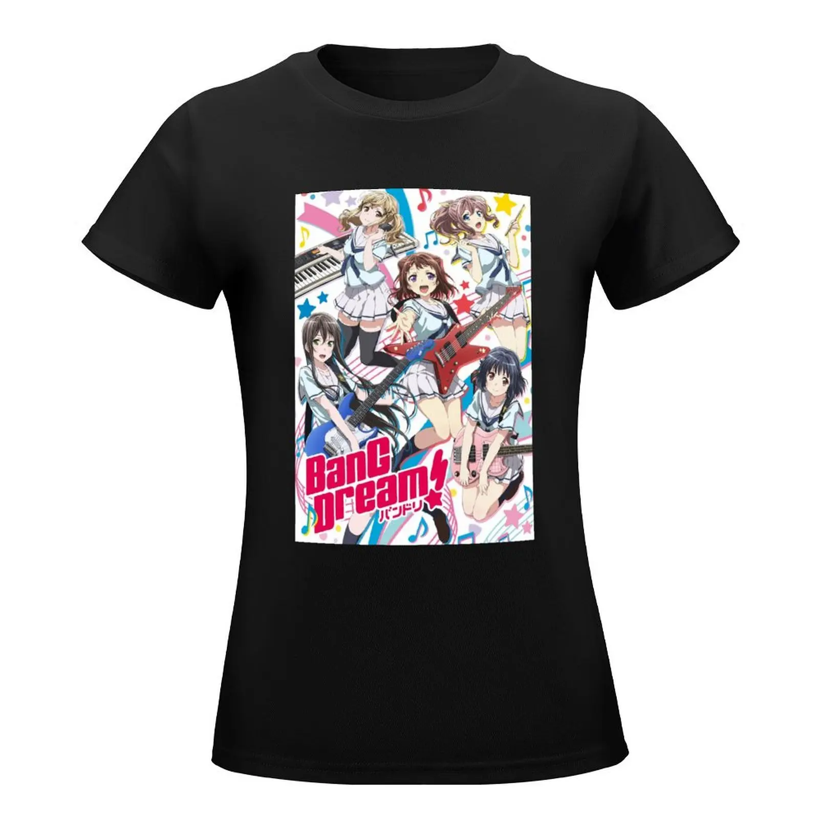 BanG Dream! poster T-Shirt anime clothes animal print shirt for girls cute tops oversized t shirts for Women