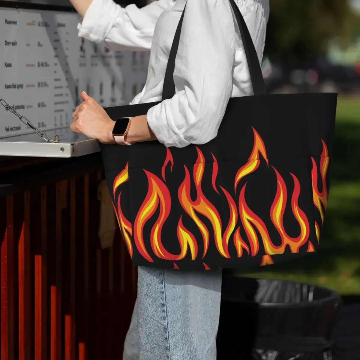 

Сумка-тоут Fire Flames Beach Tote Bag, спортивная сумка для спортзала и йоги, большая сумка-тоут, женская дорожная сумка, сумка для фитнеса