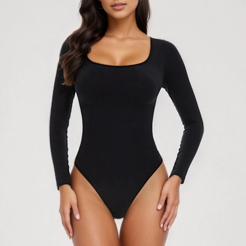 

Seamless Shapewear Bodysuit For Woman Plus Size Long Sleeves Body Shaper Bodysuit Slim Waist Tummy Control Slimming Body Suit
