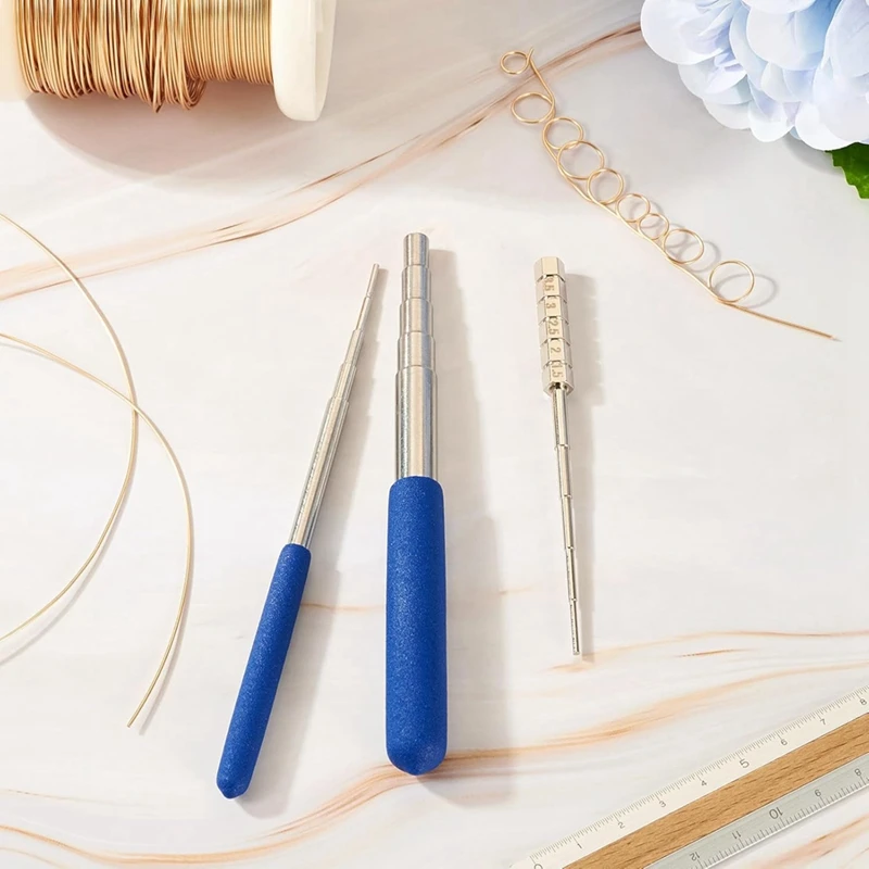 أفضل العروض 3 قطعة لفائف تهزهز سلك حلقات لف قضيب خطوة مانديل عصا الانتقال الدائري تشكيل أداة لصنع المجوهرات التفاف 1.5-10 مللي متر