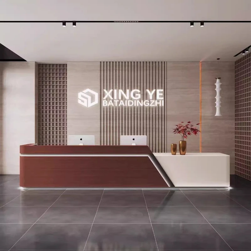 

Современная стойка администратора для салона красоты, прилавок для кассы, офисная мебель, стол для ресепшн, стол для бизнеса, центральный стол