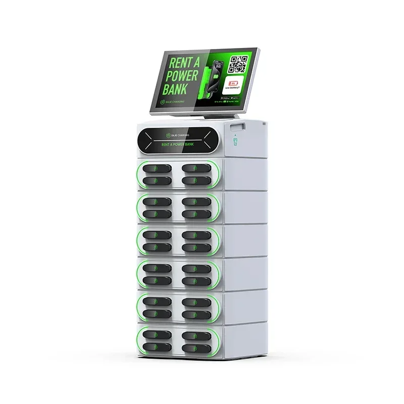 

24 Slots Integrated Stackable Vending Machine Shared Power Bank Rental Station Phone Rental Charging Kiosk Station Quick Charger