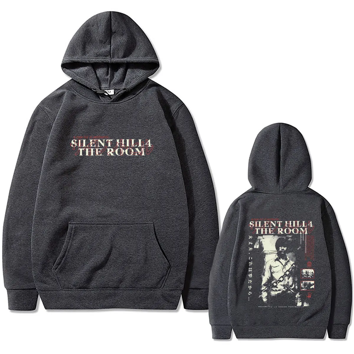 Silent Hill Hoodie für Männer und Frauen, Modischer Vintage Casual Oversized Kapuzenpullover, Unisex Gothic Rock Horror Pullover Hoodies – Detail 4
