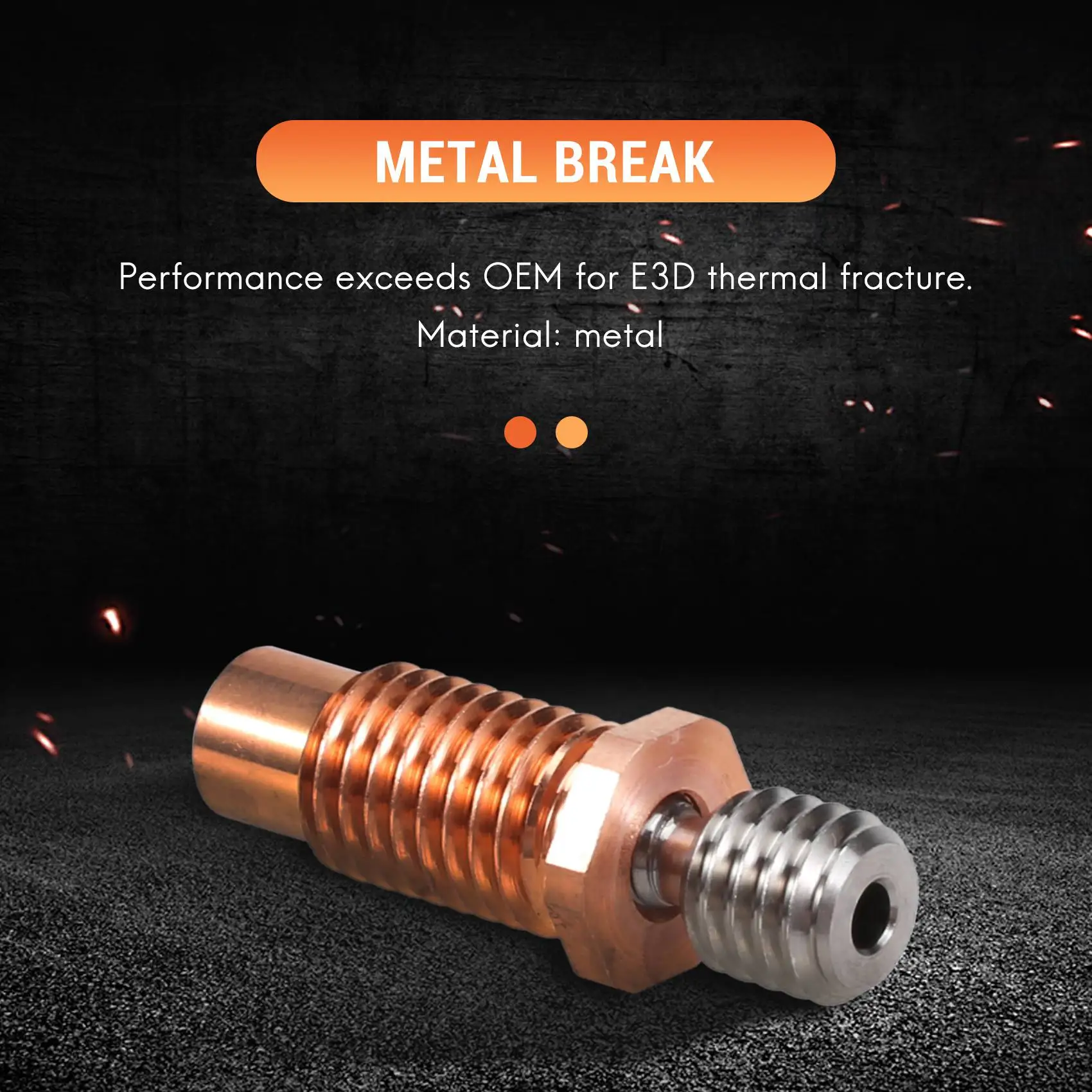 B50B-All-Metal Bi-Metal V6-Tcrazy Heatbreak Titanium & Copper 3D Printer Nozzle Bimetal Throat For 1.75Mm V6 Hotend Heater