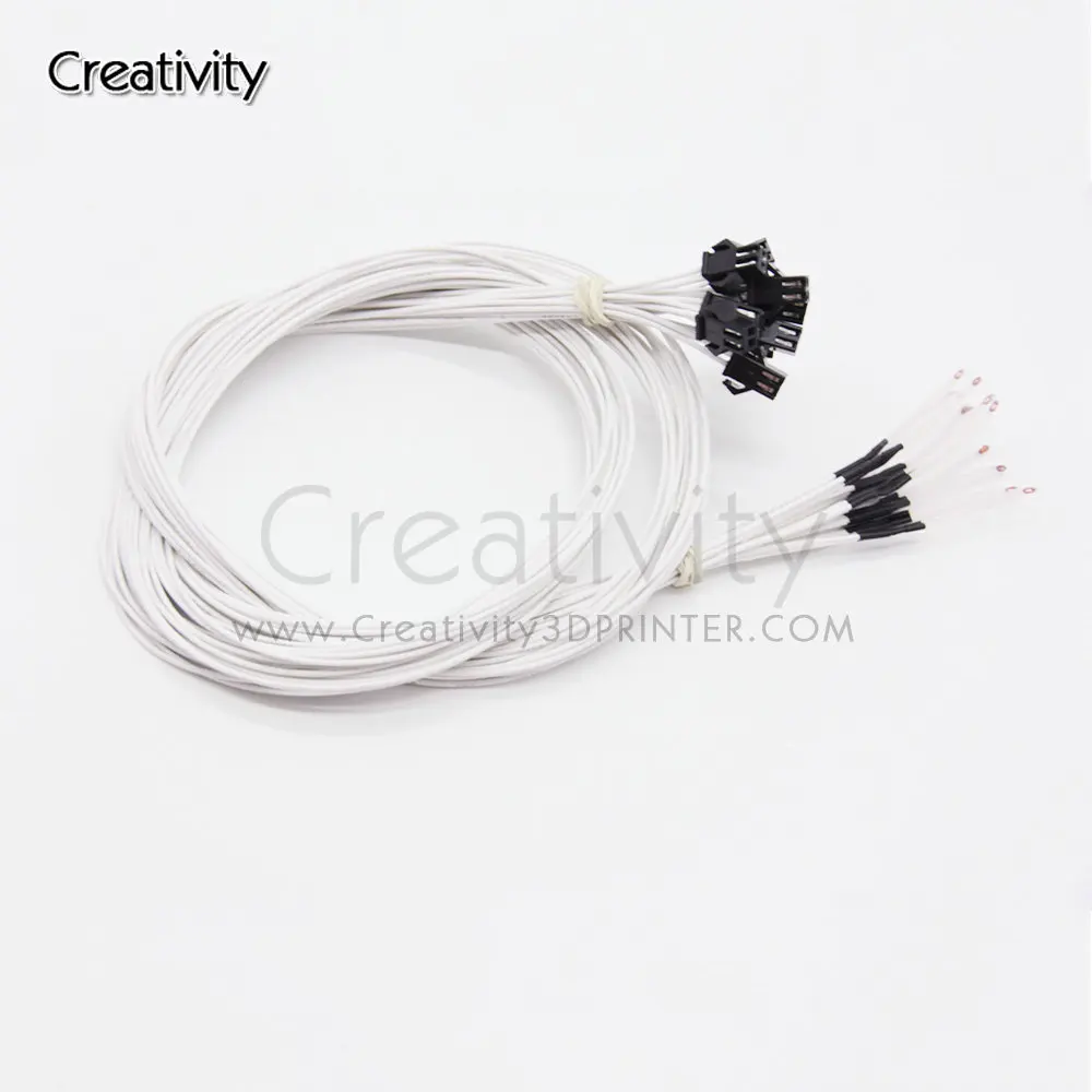 10pcs/lot Head 100K Line with Black Aircraft Head Thermistors for 3D Printers Parts Reprap Mend Temperature heater cable