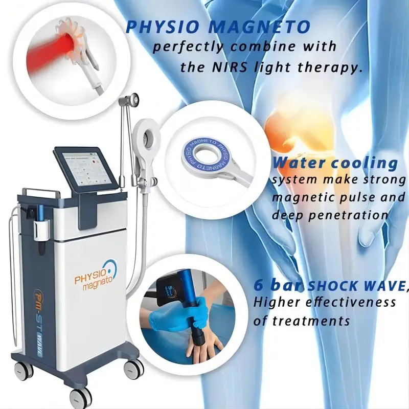3 in 1 Shockwave Physio Magneto Machine Far Infrared Extracorporeal Shockwave for Muscle Pain Relief Physiotherapy