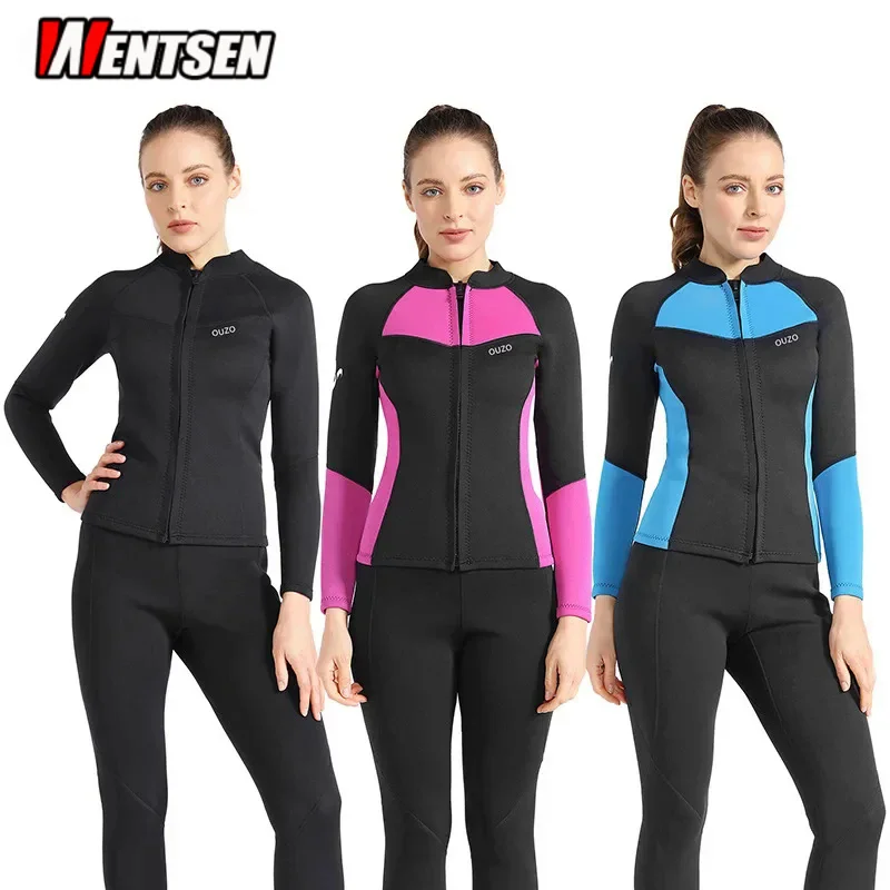 

1.5mm Diving Suit Women's Long Sleeve Split Diving Suit Swimsuit Dive Skin Surfing Suit Yoga Suit Violently Sweat Suit