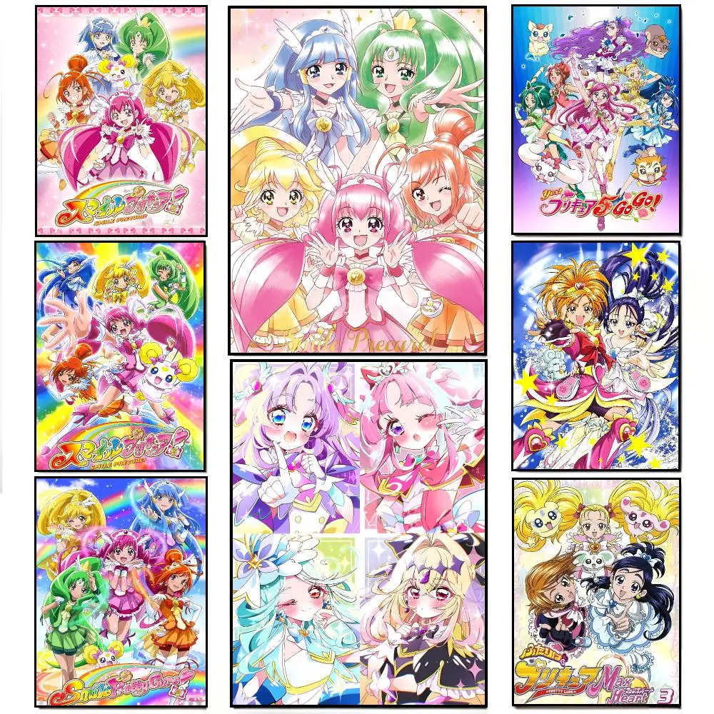 Cute Magical Girl P-Pretty Cure Poster Artwork Self Adhesive Indoor Wall Hanging Room Decor Gift