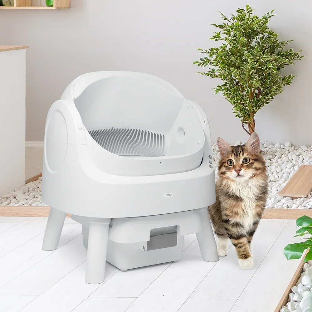 2024 new design PetPivot Open-Top Self Cleaning Cat Box Odor-Free US overseas warehouse