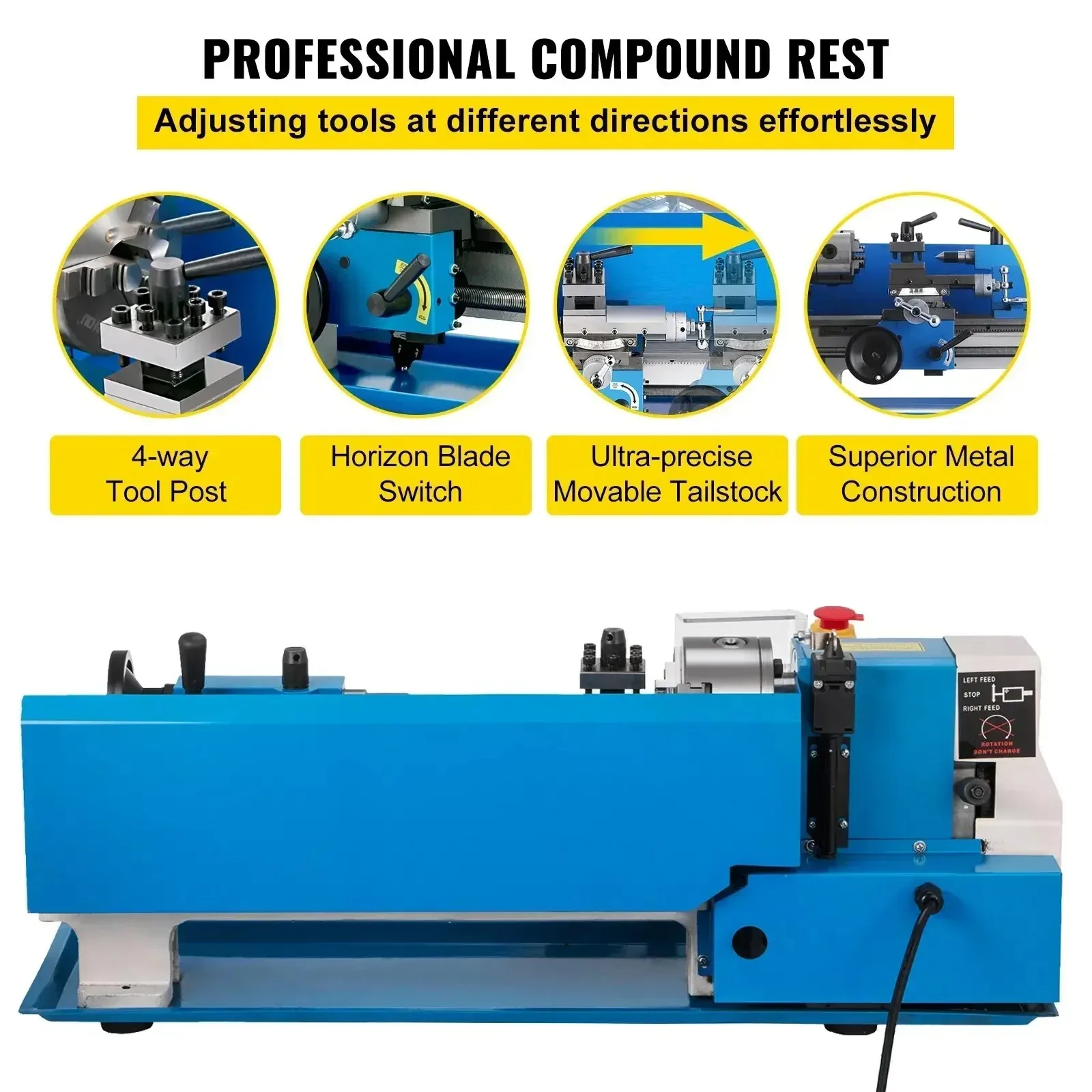 Sihao مخرطة معدنية صغيرة 550 واط مخرطة معدنية صغيرة 180x350 مللي متر أداة الدقة آلة تشغيل المعادن أداة المنزل سرعة طحن المعادن تحول