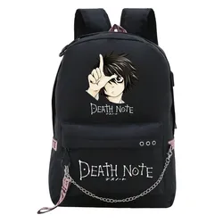 Death Note Women Backpacks Ladies Shoulder Backpack Fashion School Bagsfor Teenage Girls Retro School Backpack Usb Women Bags