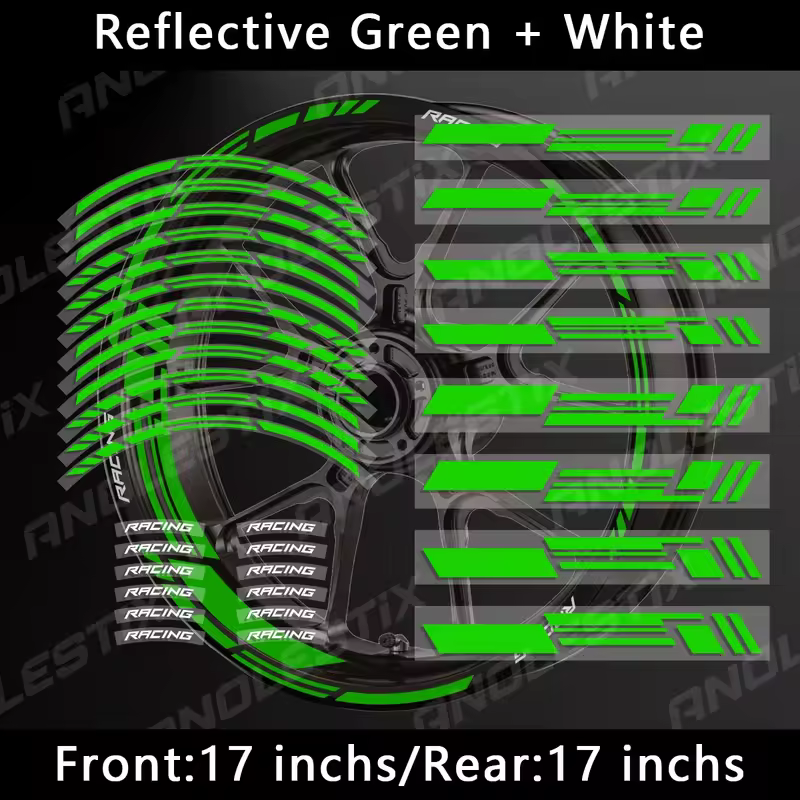 Reflective Motorcycle Wheel Stickers Hub Decal Rim Stripe 17 Inchs For YAMAHA Honda Kawasaki Suzuki BMW KTM Husqvarna Triumph - Image 22