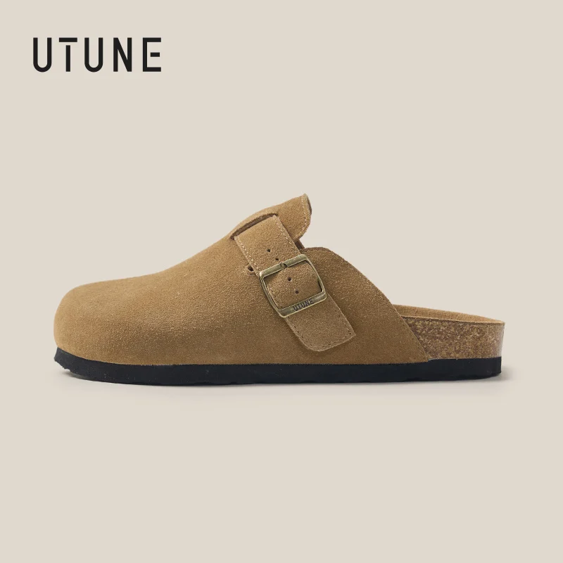 UTUNE Women’s Soft Suede Clogs Lightweight Durable Non-Slip Indoor Outdoor Fashion Casual Shoes Breathable Comfortable Slippers