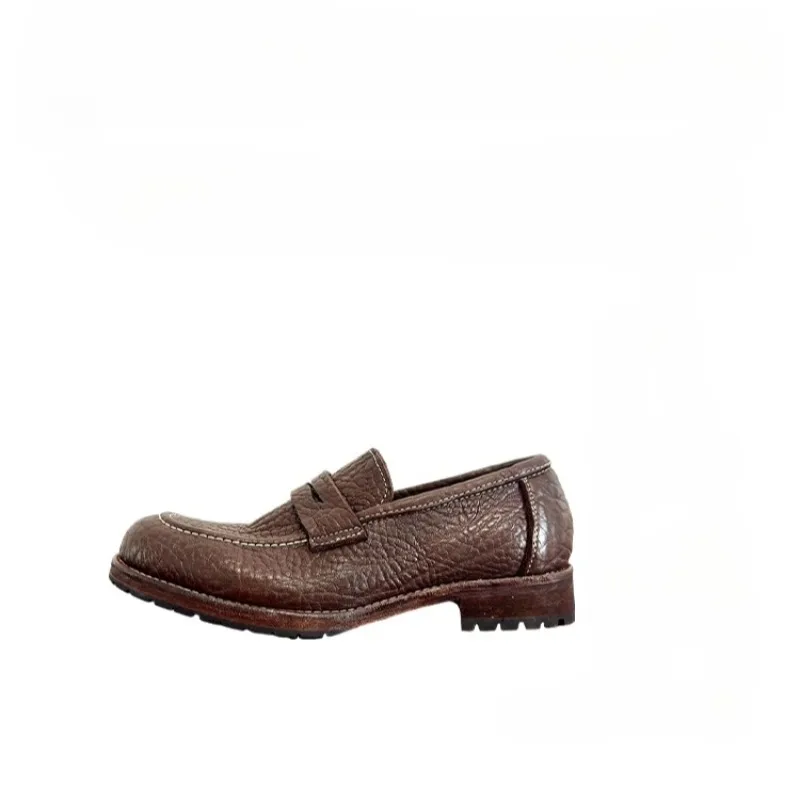 

Дизайнерские лоферы из натуральной кожи ручной работы, мужская кожаная обувь, молодежная модная офисная деловая обувь в стиле ретро, официальная обувь из воловьей кожи, мужская обувь