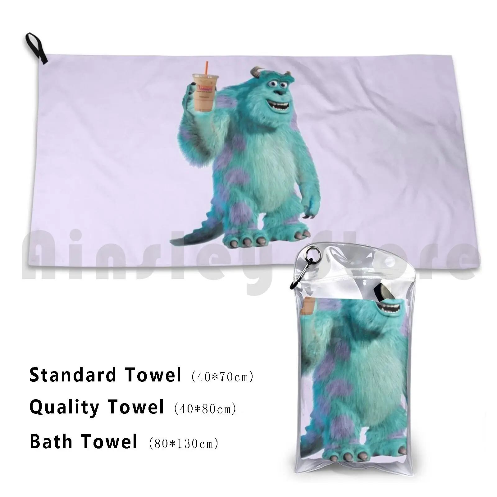 Sulley Runs On Dunkin Bath Towel Beach Cushion Sulley Monsters Inc Dunkin Dunkin Donuts Dunkin Sulley