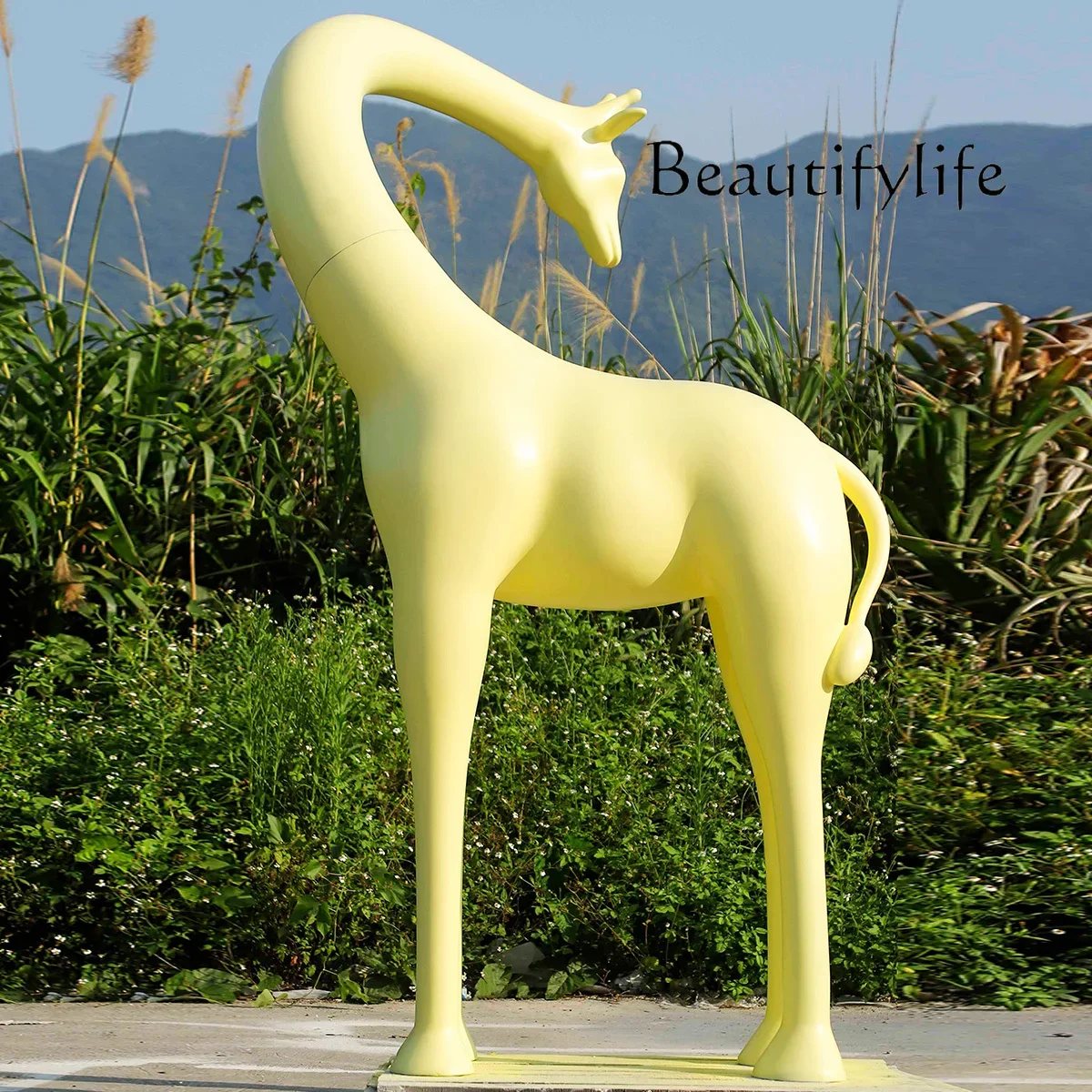 Giraffe Large Floor Sculpture Ornament Artwork Simulation Animal Ornament Outdoor Landscape