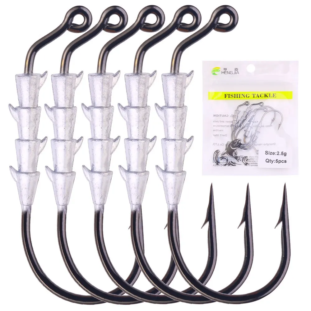 Rutschfeste, gewichtete Angelhaken, Offset-Wurmhaken, Hover-Strolling-Haken, Swimbait-Haken für Texas Rig und Ned Rig – Detail 7