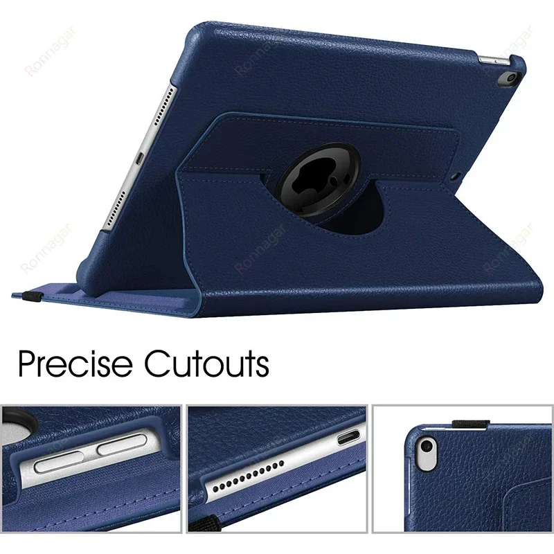 360° Rotating Case for iPad Air 3 10.5 inch Pro10.5 iPad 10.2 7 8 9 10th iPad 2024 Air6 11inch M2 Pro11 M4 5 6th 9.7 Air4 5 10.9