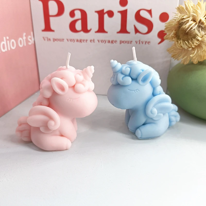 Cute Animal Unicorn Silicone Molds For Candles Resin Epoxy Mould Handmade Tools for Birthday Cake  Decoration Biscuits Gifts