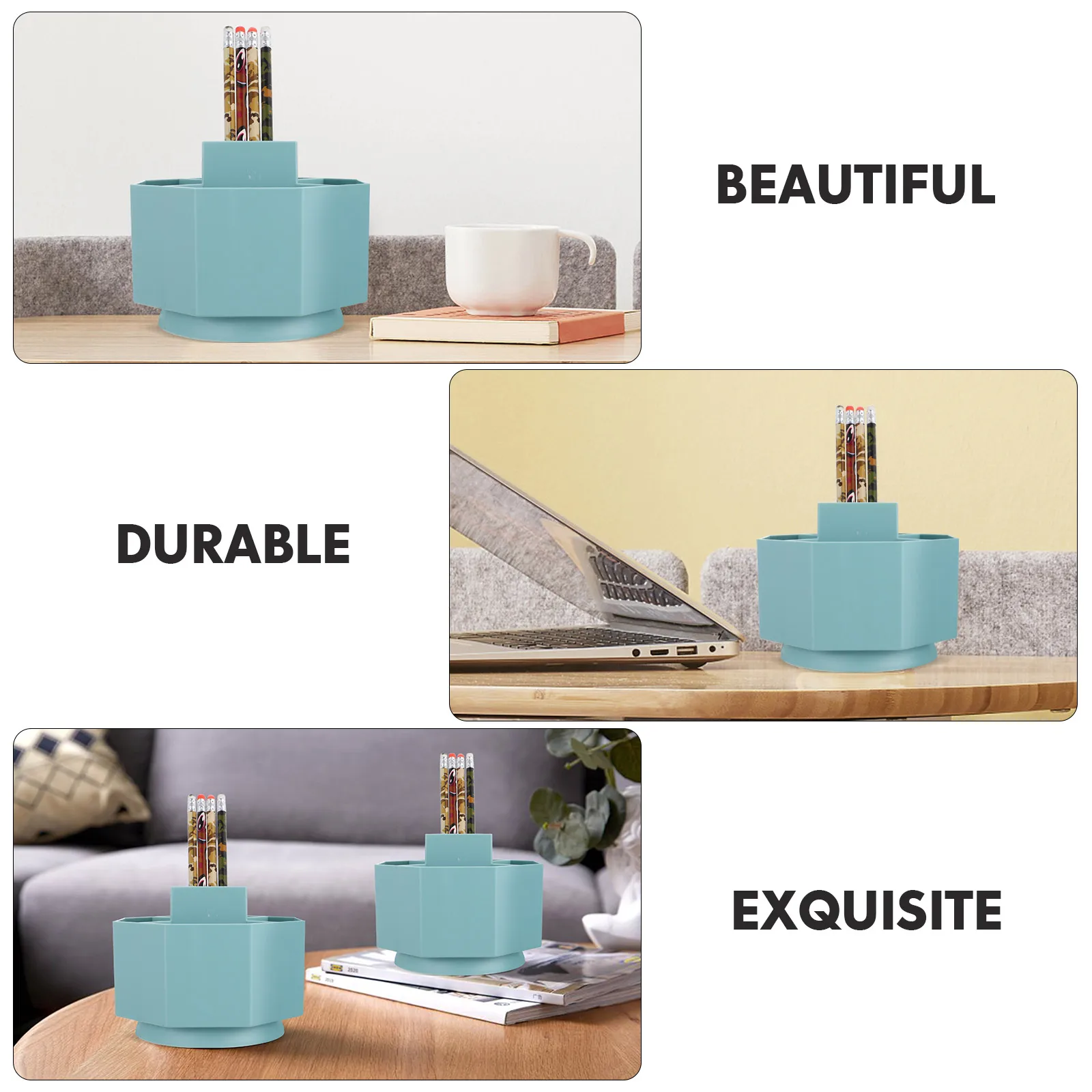 

Rotating Pen Holder Desk Organizer Cute for Pencil Case Pens Plastic Office Caddy