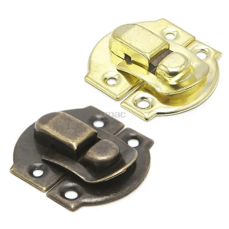 10x Antique Metal Lock Catch Curved Buckle Horn Clasp Hook Gift Jewelry Box Padlock t22 M03 dropship