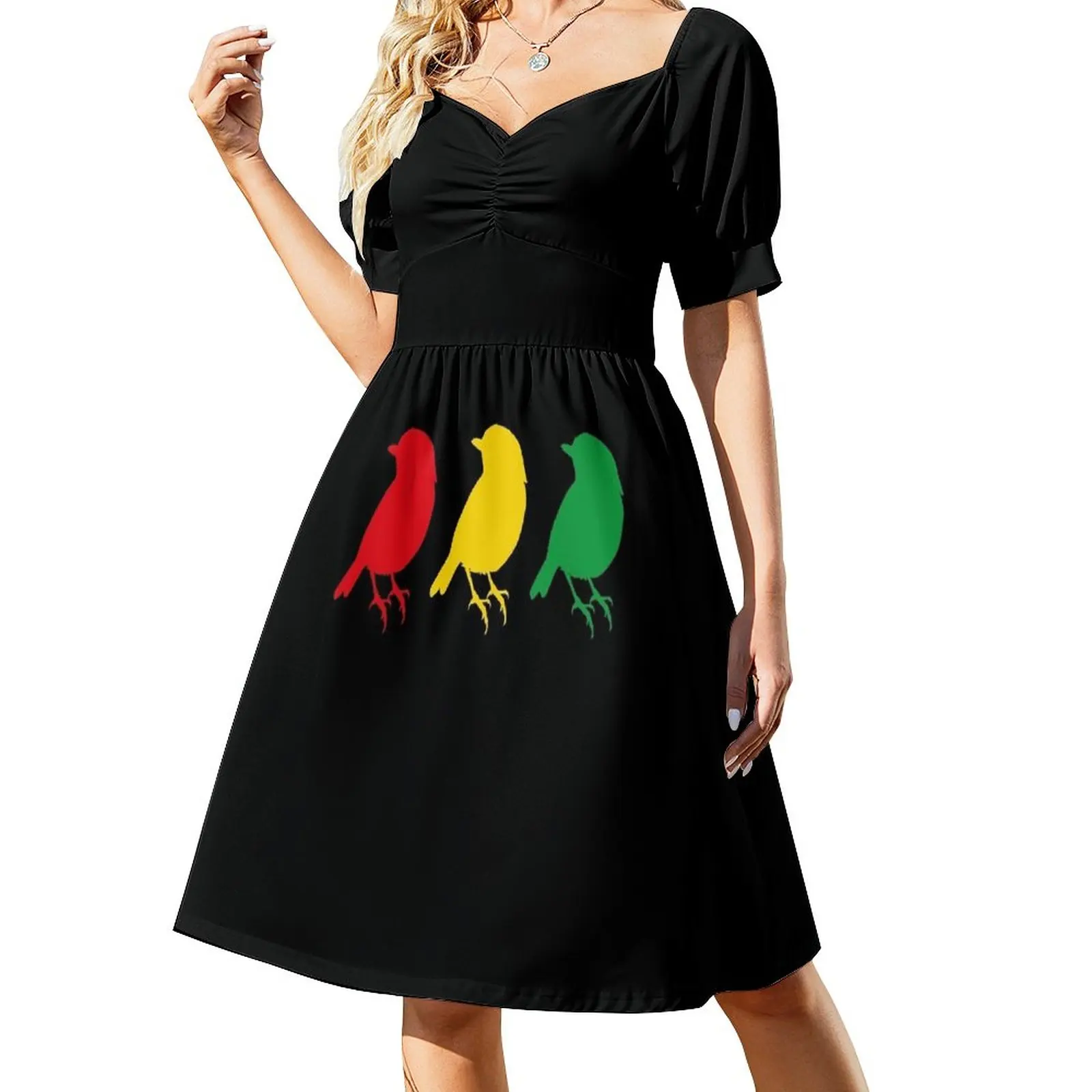 

3 little Birds - Three Birds Rasta Colors Bob Song Dress festival outfit women women clothes dress for woman