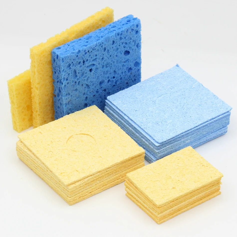 

5pcs 55mm x 55mm x 1.5mm Thicker yellow High Temperature Enduring Condense Electric Welding Soldering Iron Cleaning Sponge