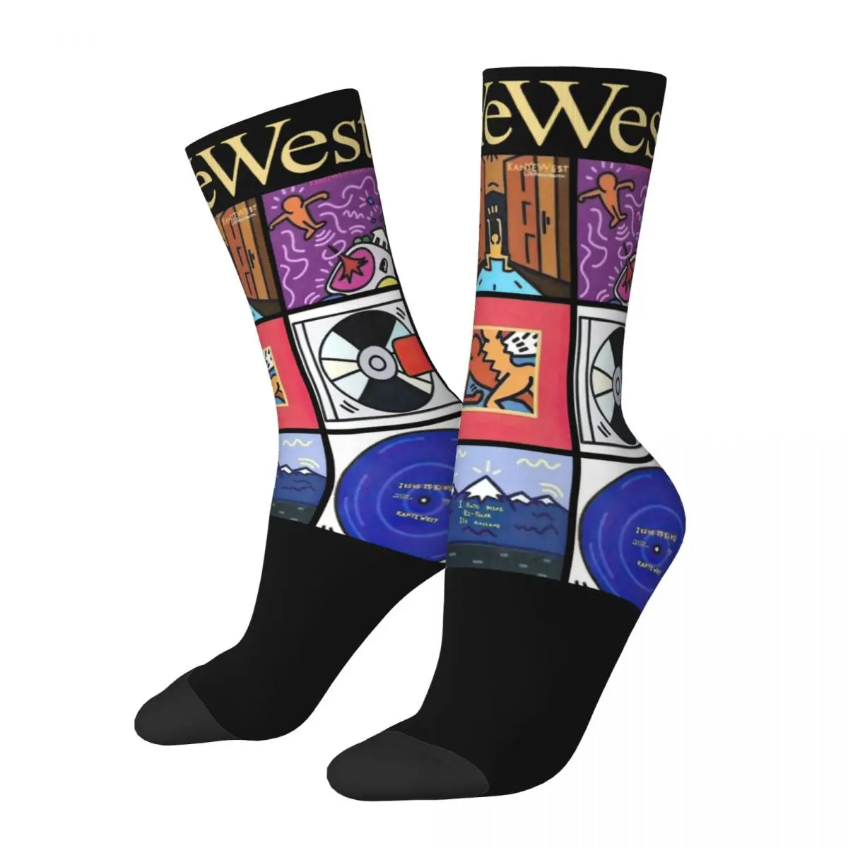 

Hip Hop Kanye West Music Theme Crew Socks Outfits for Women Sweat Absorbing Dress Socks