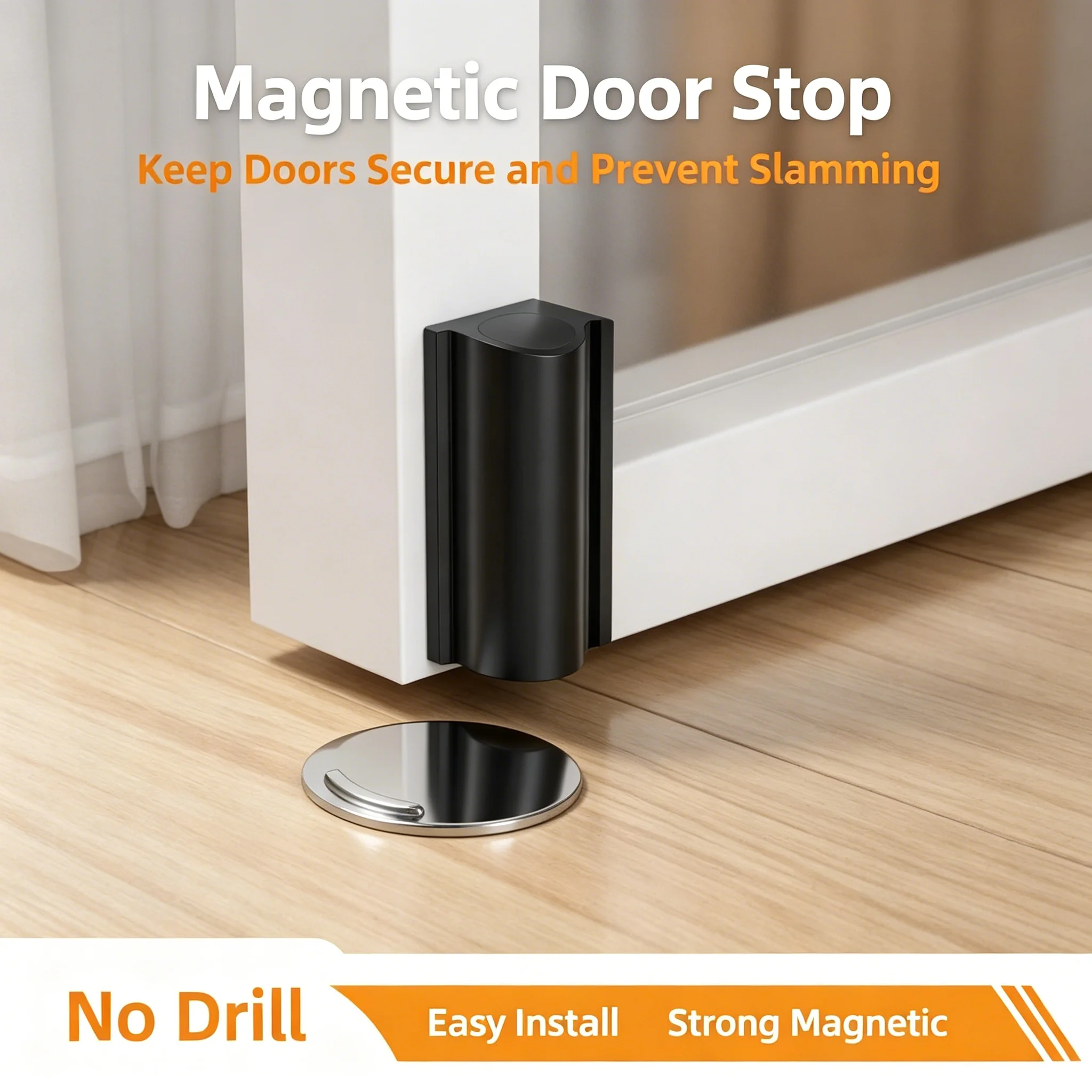 Household Hidden Magnetic Door Stopper Wall Protector Bumper Door Seat Practical Furniture Hardware for Home Decoration Use