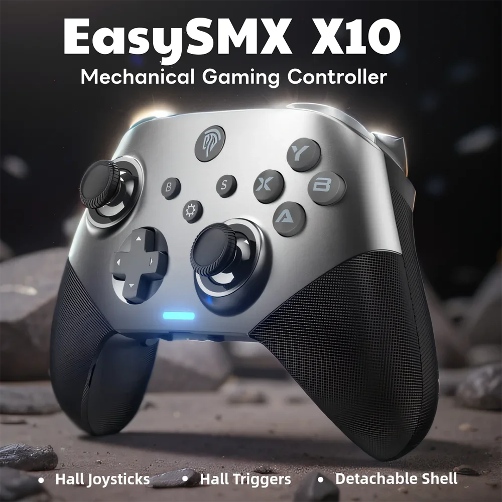 

EasySMX X10 Gamepad Wireless Mechanical Gaming Controller for PC, Switch, Phone, Smart TV, Hall Effect 3D Analog Stick Trigger