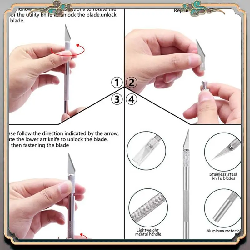 الأساسية الحرفية الفينيل إزالة الأعشاب الضارة طقم أدوات DIY الخياطة خياطة لكمة نحت كيت صورة ظلية الملحقات 18 قطعة #2