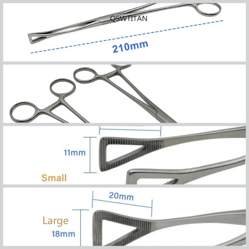 Stainless Steel Hemostatic Closed End Forceps with Grinding Groove Surgical Clamping Forceps Autoclaveable Eyelid Tools