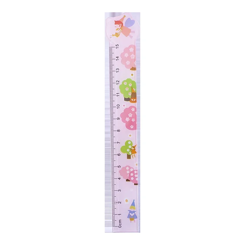 Kawaii Cute Drawing Tool, School Supplies, Student Ruler, Transparent Korean Stationery Accessories
