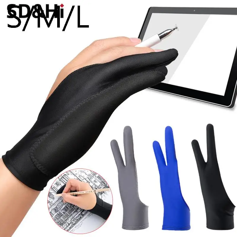 Two Fingers Gloves Artists Gloves Palm Rejection For Drawing Pen Display Paper Art Painting Sketching IPad Graphics Tablet